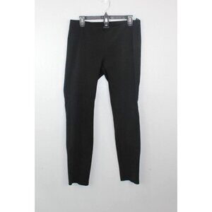 Eileen Fisher Leggings Womens M Black Stretchy Pull On Skinny Ankle Basic Staple